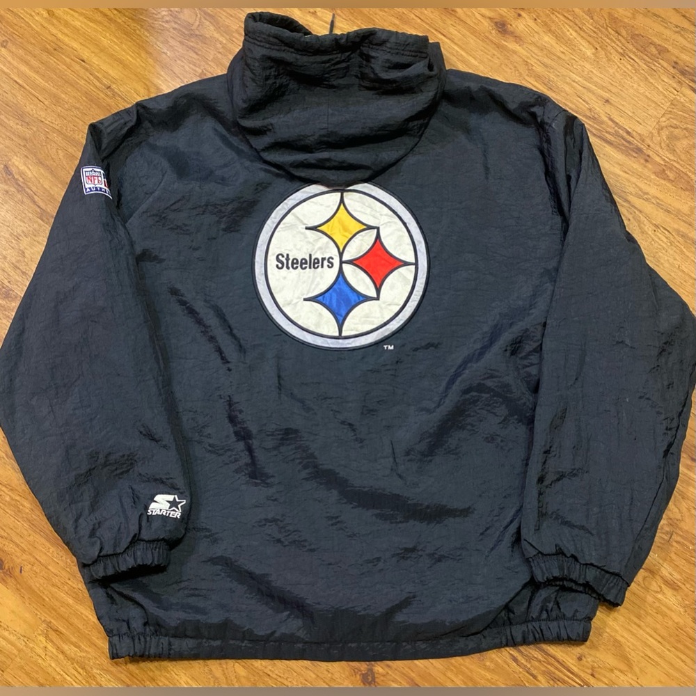 Vintage 90s Pittsburgh Steelers Starter Jacket Pro Line NFL XL Quilted Authentic